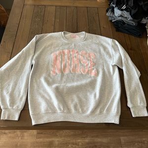 NURSE stadium letters pullover sweatshirt size women’s L